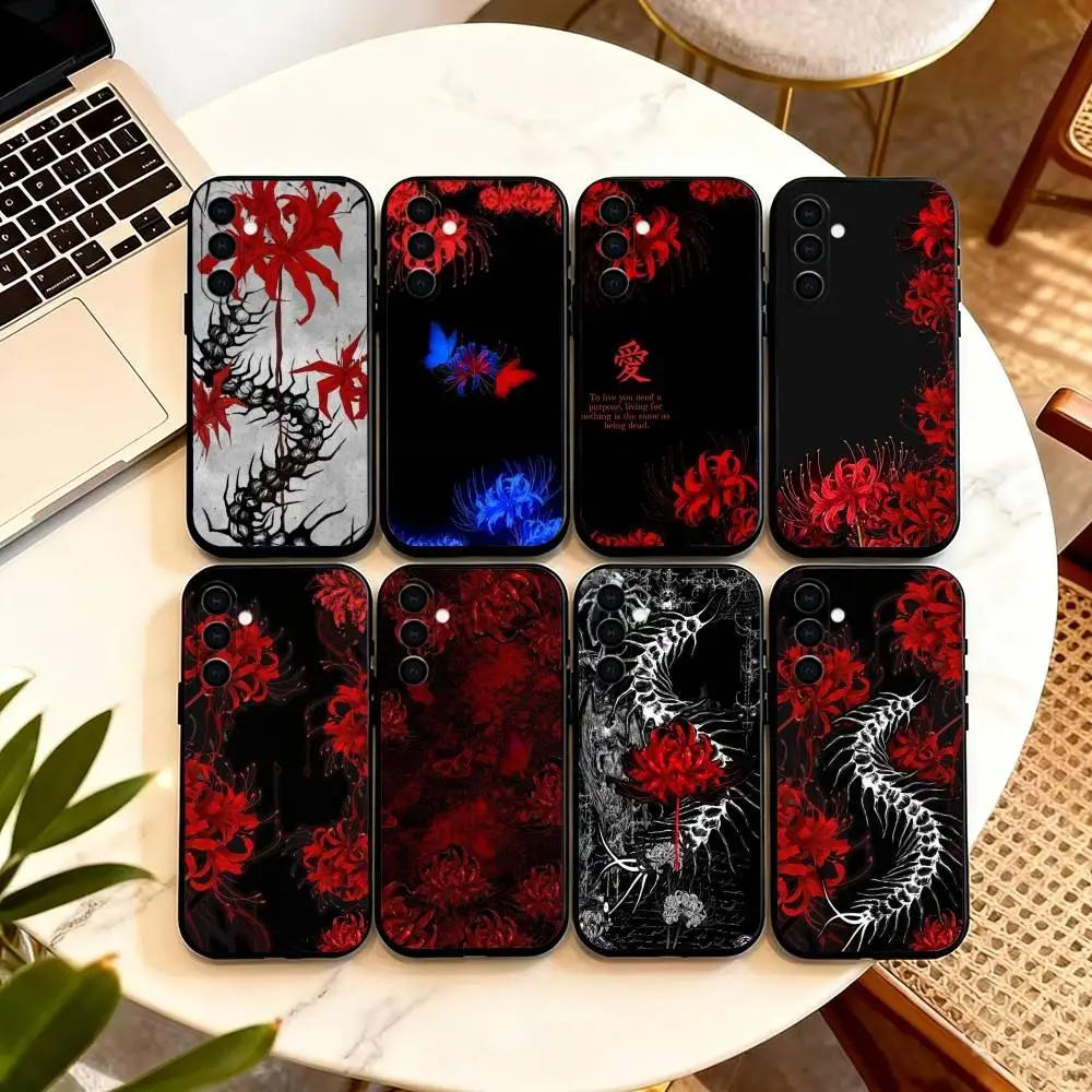 

T-Tokyo Ghoul 12Red s-spider lily Phone Case For Samsung Galaxy A73,A72,A71,A70,A53,A52,A51,Others Soft Black Cover