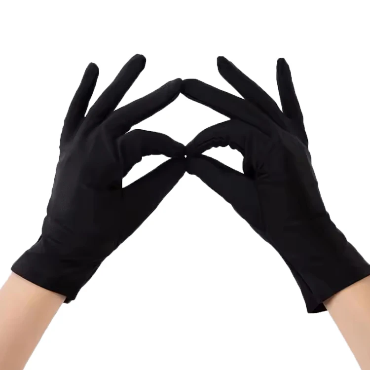 1 Paar Herren Schwarze Stretch-Seiden-Innenhandschuhe Dünne Etikette-Innenhandschuhe für Fahrrad, Motorrad, Skifahren, Wandern und Alltag – Detail 3