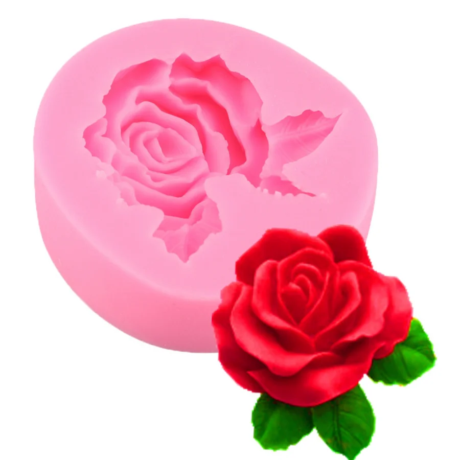 Flower Bloom Rose Shape Silicone  3D Cake Mold Fondant Soap Baking Tool Moulds Cupcake Jelly Candy Chocolate Decoration stand