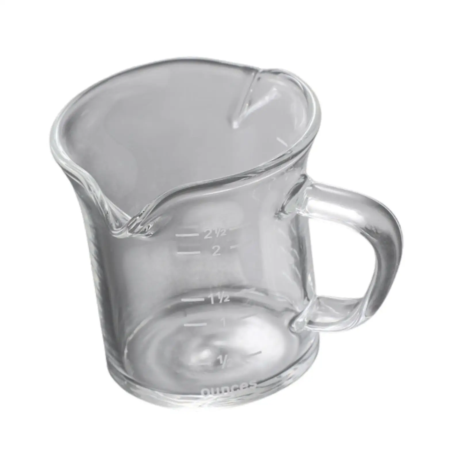 Glass Measuring Cup Drinkware V Shaped Mouth Multiuse Heat Resistant Mixing Jug Coffee Tea Mug with Handle for Coffee Baking
