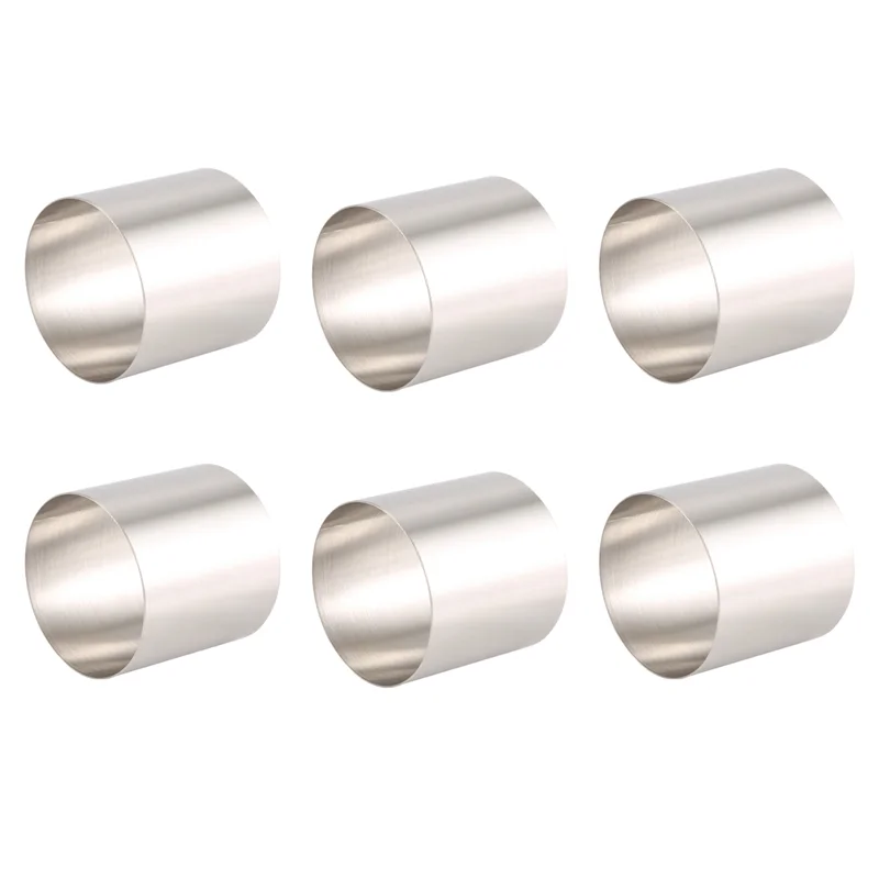 6 Pieces Round Biscuit Cutter Stainless Steel Mousse Ring Mini Circle Cookie Cutters Frying Egg Rings Baking