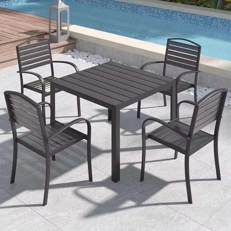 Outdoor tables and chairs anticorrosive outdoor garden leisure open-air waterproof and sunscreen dining table