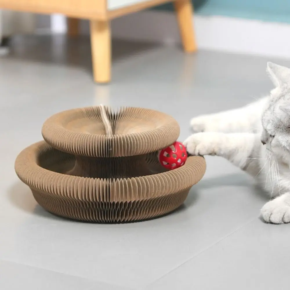 Transformable Kitty Kurlz Cat Toy Wear-Resistant No Crumbs Cat Accordion Magic Organ Resistant To Scratching Ball Scratch Pad