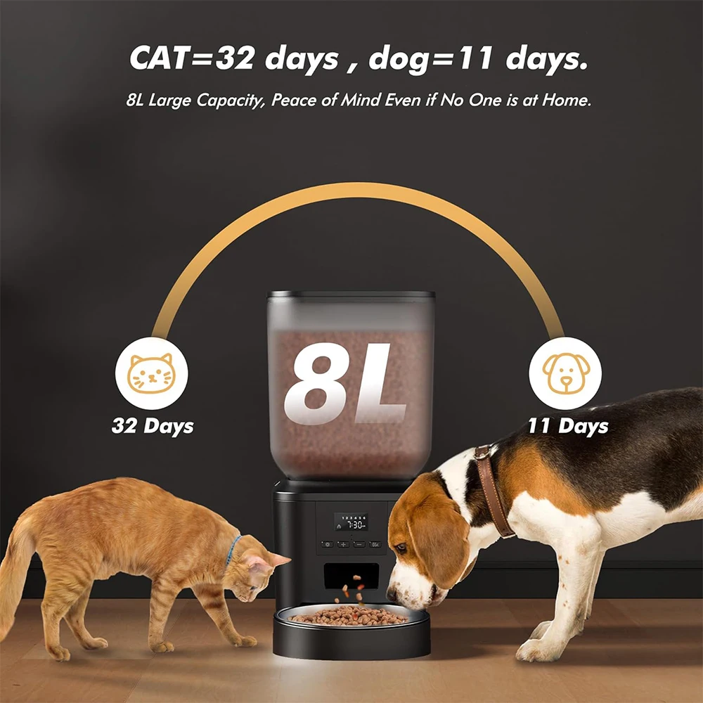 Automatic Dog Feeder with Key Control Furpipi Manufacture User-Friendly Time Setting Food Feeder Dispenser for Pets Dogs Cats