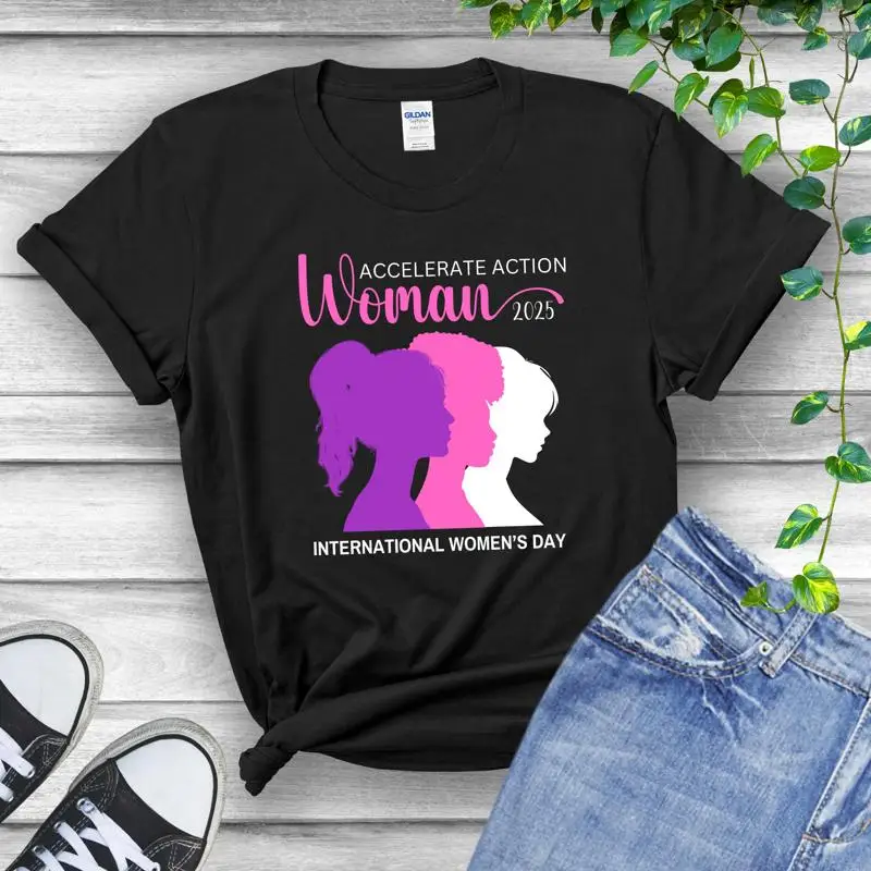 تسريع العمل العالمي يوم المرأة 2025 تي شيرت مطابقة المجموعة Iwd #1
