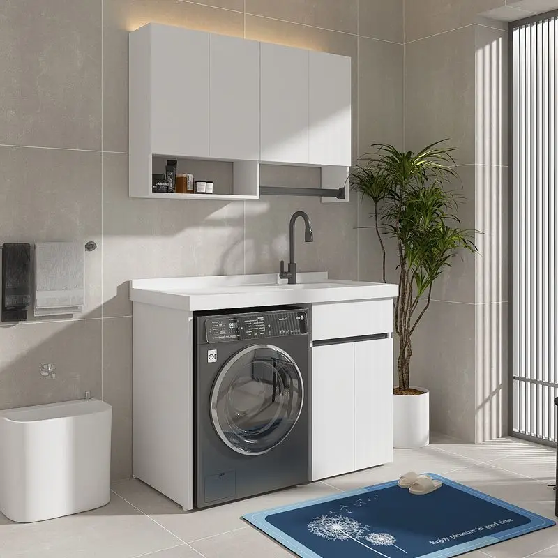 Laundry cabinet without rubbing board Honeycomb aluminum balcony Washing machine integrated cabinet Combination