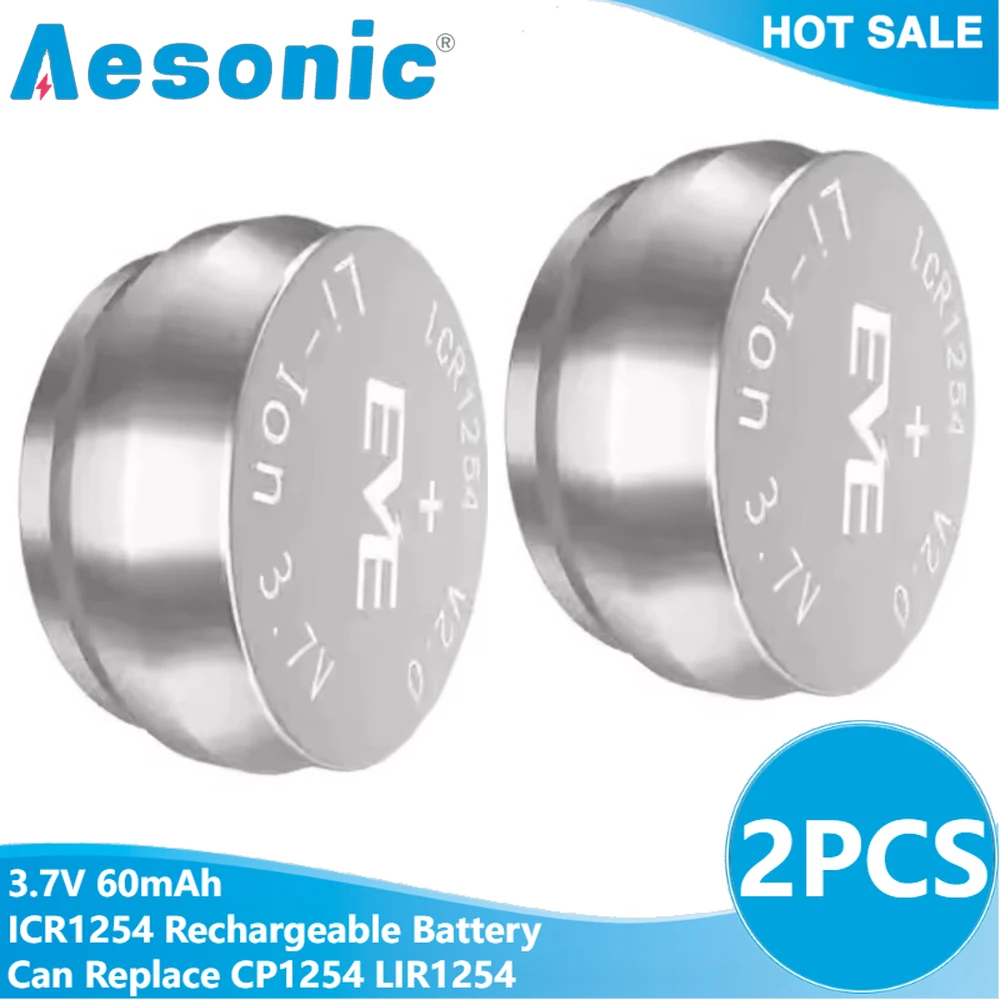 2PCS 3.7V 60Mah ICR…