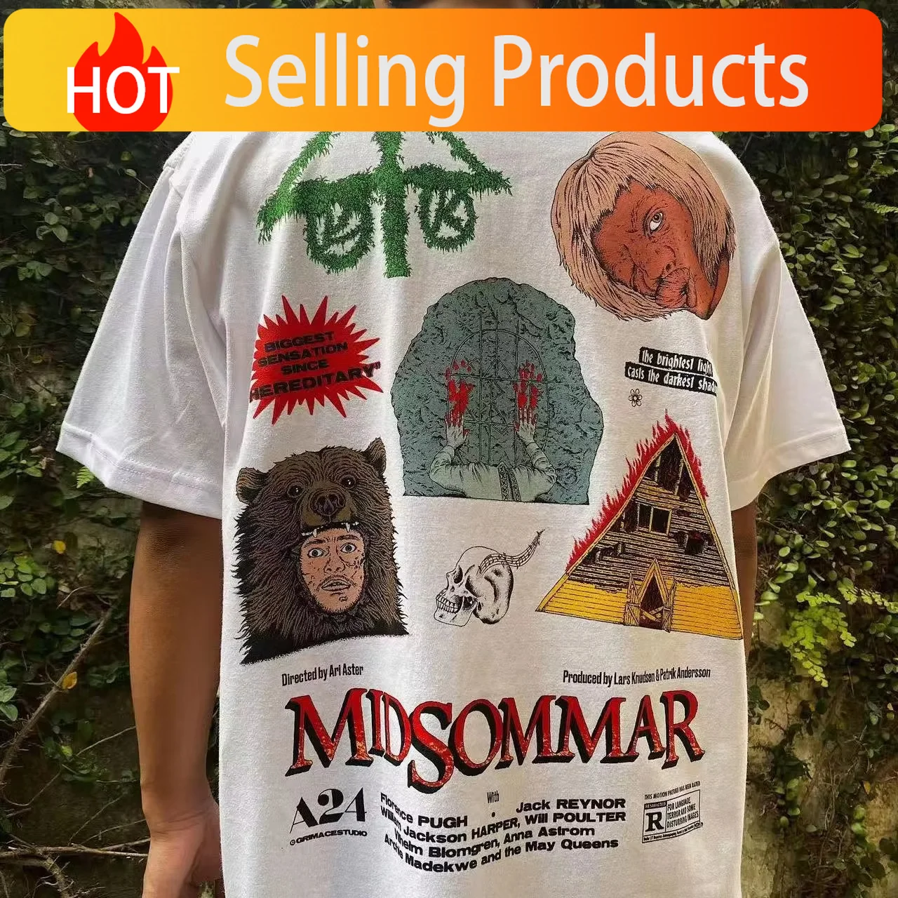 EN Washing Master Midsummer Nightmare Midsommar American Retro Short sleeved T-shirt High Street 90s No Collision  streetwear