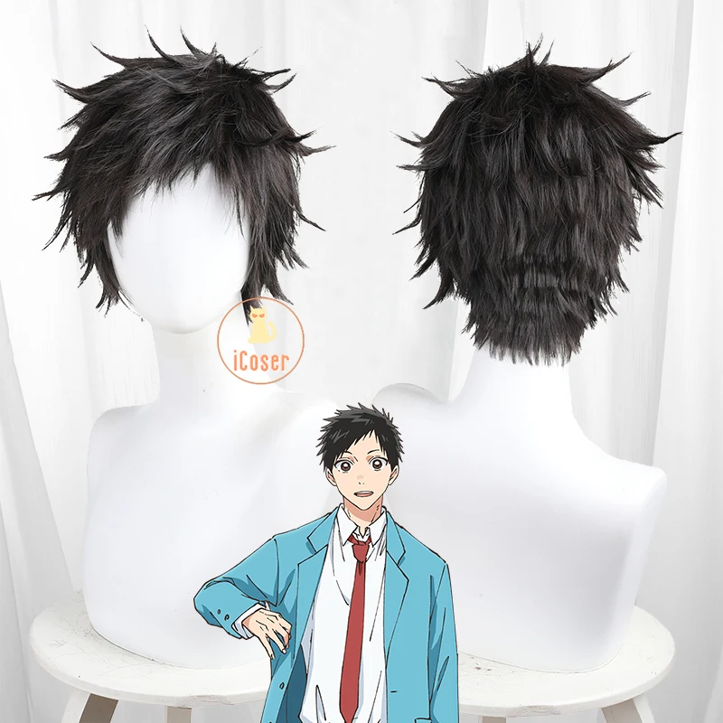 Anime Blue Box Taiki Inomata Cosplay Wig Black Short Hair Ao No Hako Chinatsu Kano Halloween Party for Women Men Props iCoser