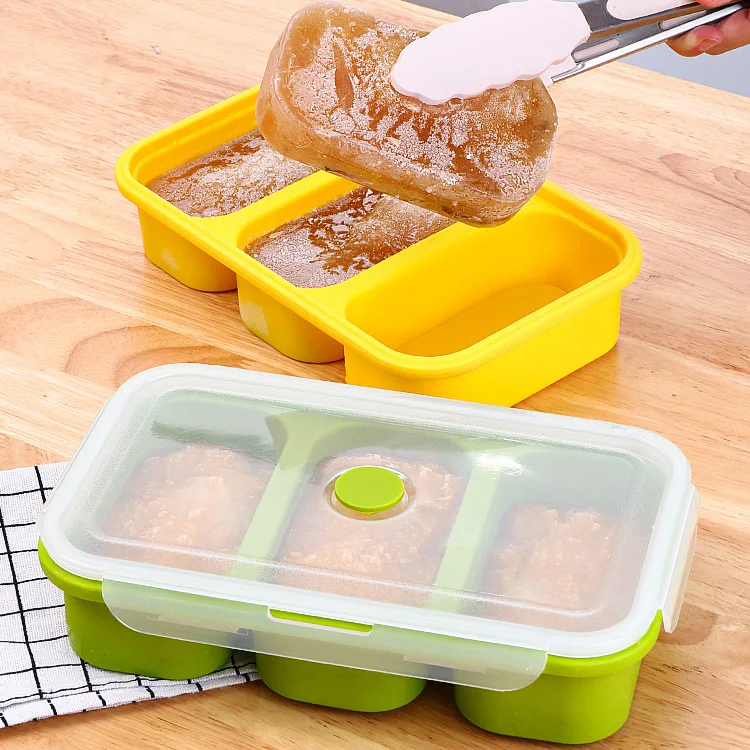 Silicone Soup Ice Cube Tray, Hot Pot Base Stock Mold, Freezer Safe BPA-Free Portion Box for Broth