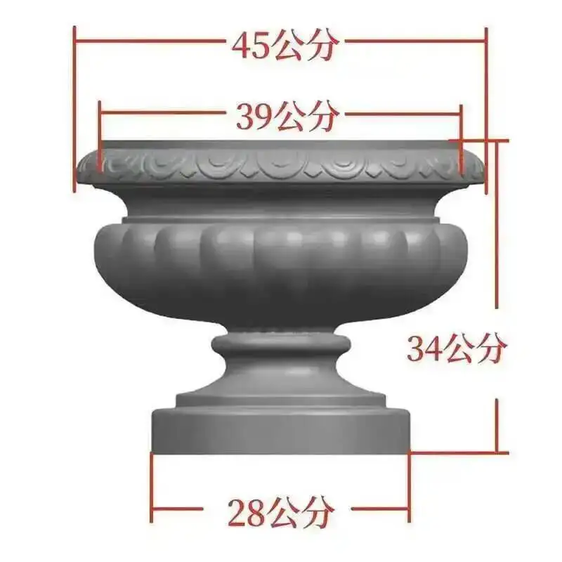 الحديثة الاسمنت اناء للزهور قوالب الأوروبي قالب دائري ضوء فاخر حديقة المنزل ديكور اناء للزهور سميكة قالب خرسانة كبير #5