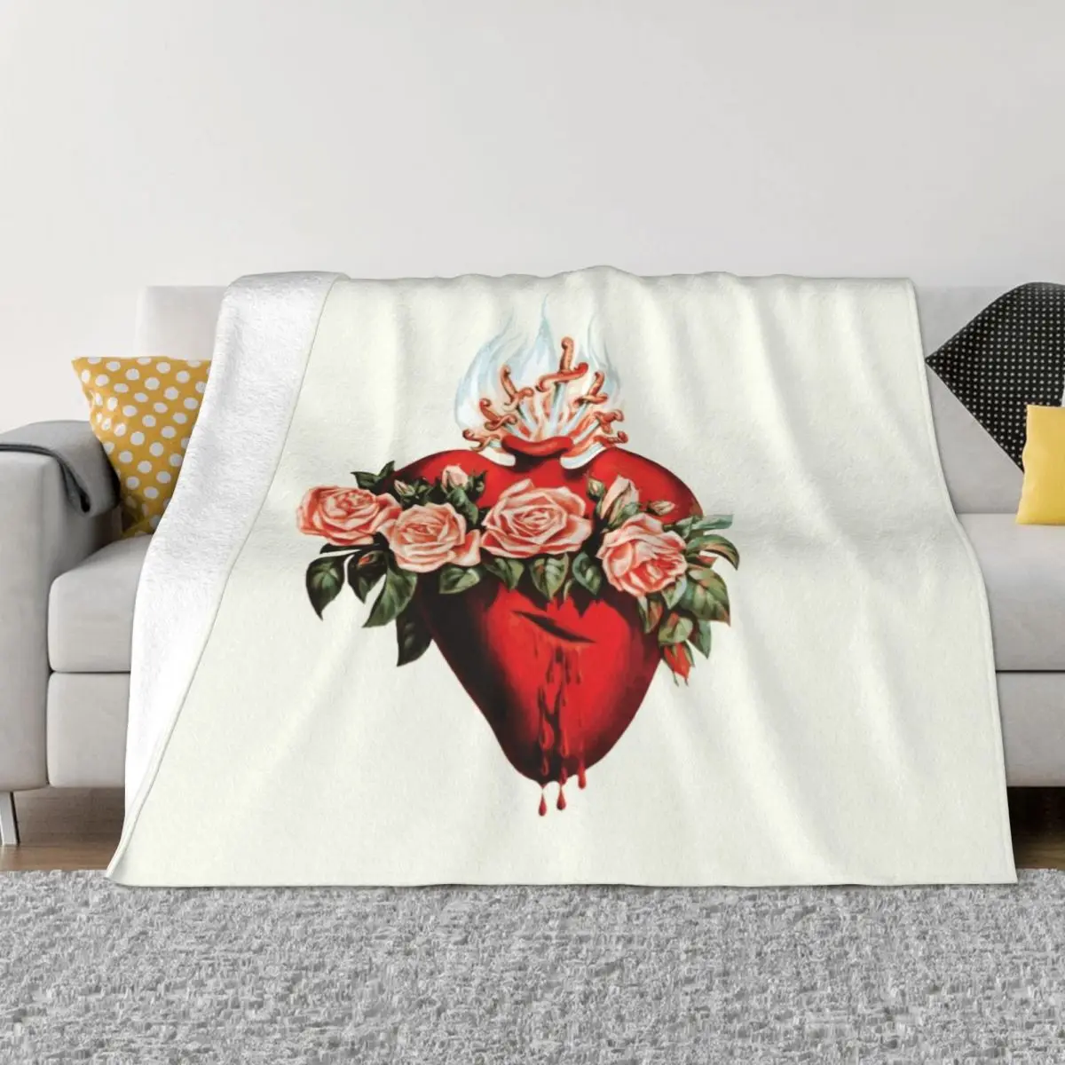 

Immaculate Heart of Mary Vintage Throw Blanket blankets ands Luxury Throw Plush Blankets