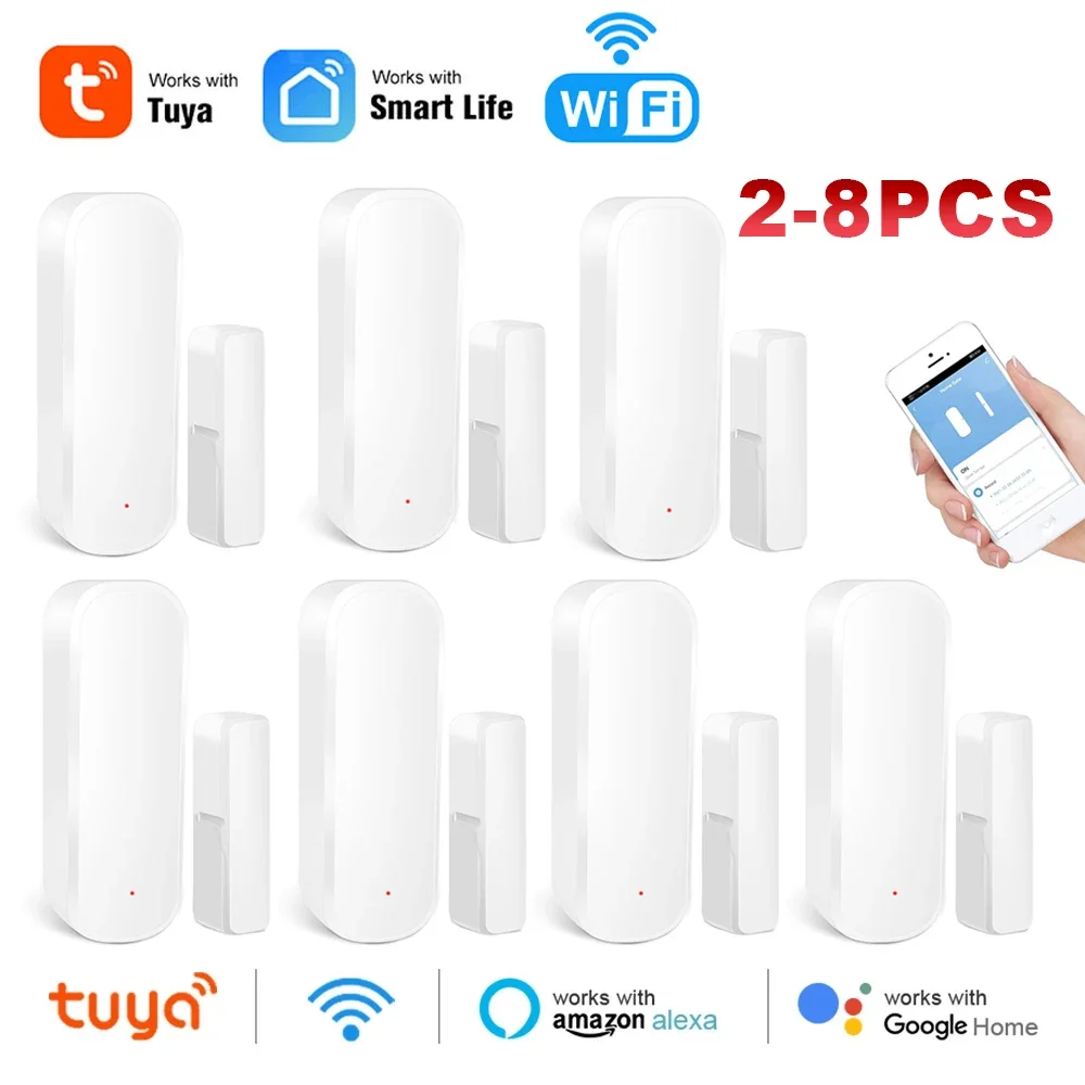 

Tuya Smart WiFi Door Window Sensor Home Wireless Door Magnetic Detector Security Burglar SmartLife Control for Alexa Google Home