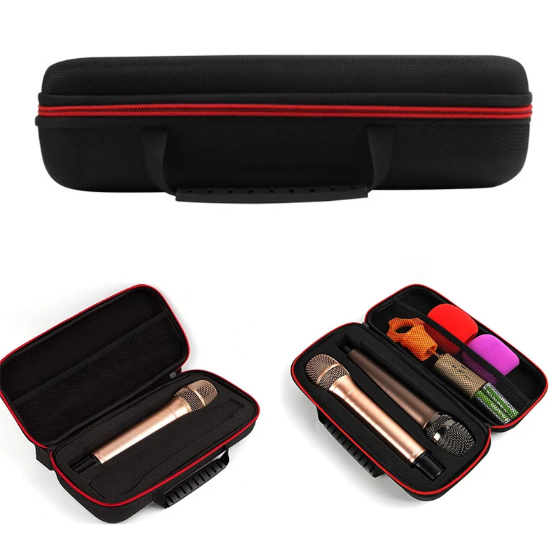 Microphone Storage Bag One To Two Wireless Microphone EVA Bag Shock Resistant And Drop Resistant With Zipper Storage Bag