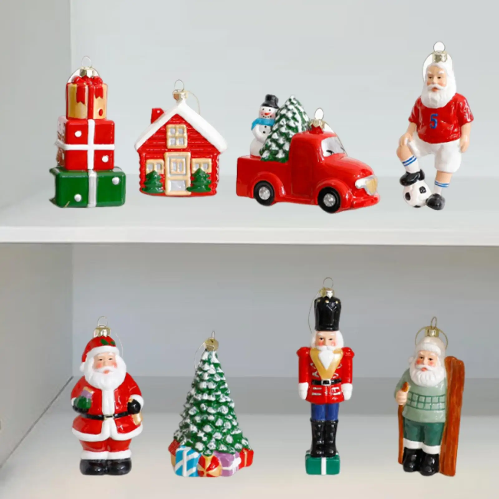 8x Xmas Small Pendants Xmas Decorative Baubles for Celebration Decor Holiday image 3