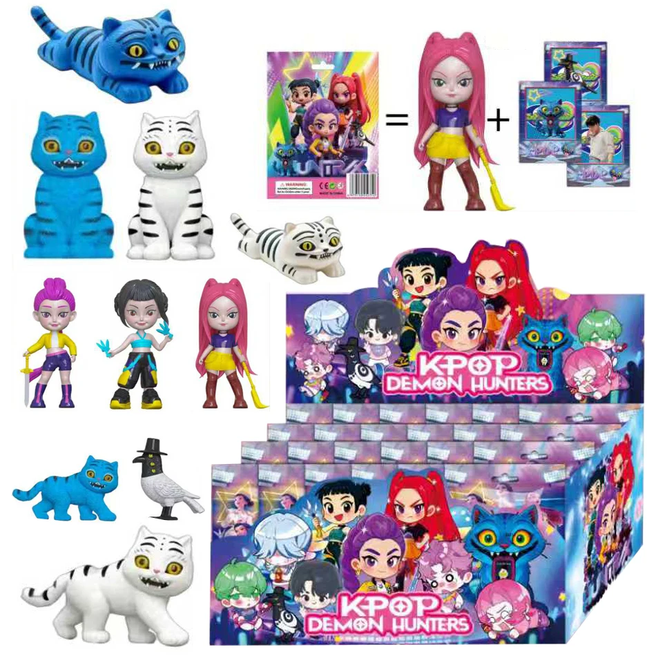 

Anime Q Version Kpop Demon Hunters box Demon Hunters Rumi Mira Zoey Tiger Toy Desk Decoration Statue Ornament Kid Christmas Gift