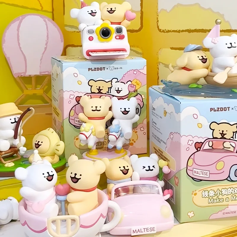 

Горячая оригинальная линия щенок Happy Outing серии слепая коробка третьего поколения милое настольное украшение окружающий забавный подарок на день рождения для девочек