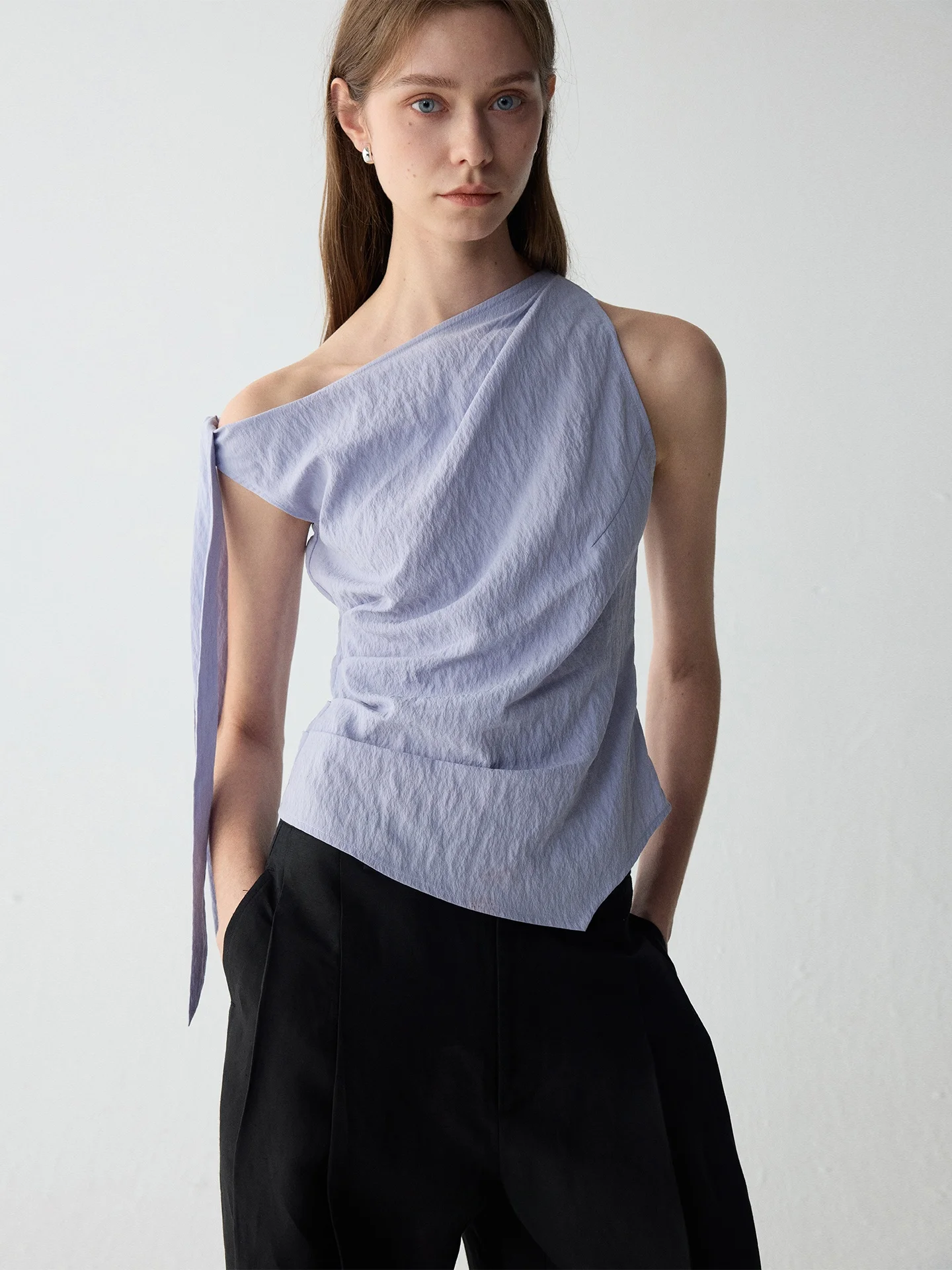 

Женский топ JANEON для похудения, свободного кроя, с асимметричным подолом и бретелями, легкий, летний, модный, из шелковой смеси, с открытыми плечами