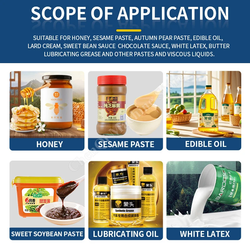 Maszyna do napełniania miodem, pompa zębata, napełniarka do ketchupu, sosu sezamowego, pasty, soku, masła orzechowego, maszyna do napełniania płynów o wysokiej lepkości.