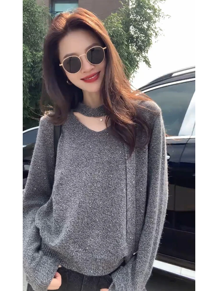 Koreanische Sle Lange Sve Gestrickte Pullover frauen Frühling Herbst Neue Weiche V-Ne Overhead Basis Schicht Sanfte Top Faionable