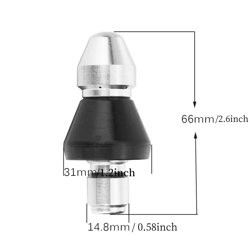 Pressure Washer Sewer Jetter Nozzle,Durable Sewer Jet Nozzle,Drain Cleaning Water Jetter,5000 PSI, 3/8 Inch Quick Release