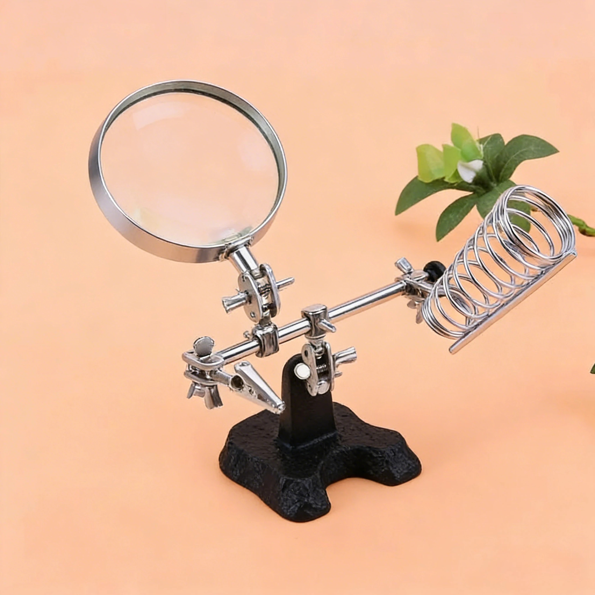 Desktop Magnifier Welding Magnifying Glass LED Holder Soldering Repair Tool Loupe Third Hand for Soldering Inspection Mirror