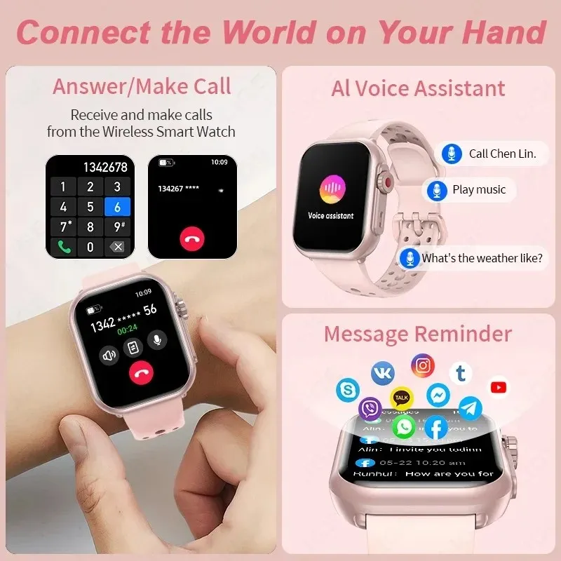 2025 nuevo reloj inteligente para mujer, reloj con llamadas Bluetooth, rastreador de Fitness, reloj inteligente deportivo resistente al agua, reloj inteligente a la moda para hombres y mujeres