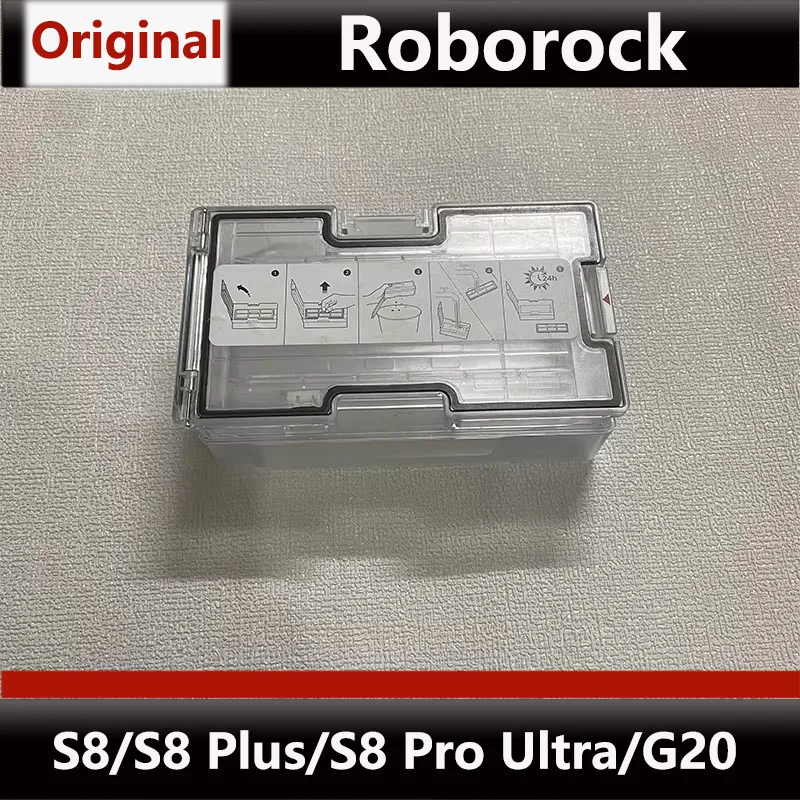 original dustbin of Roborock S7 robotic vacuum cleaner and the dustbin of S8 Pro Ultra robotic vacuum cleaner. Slight defects.