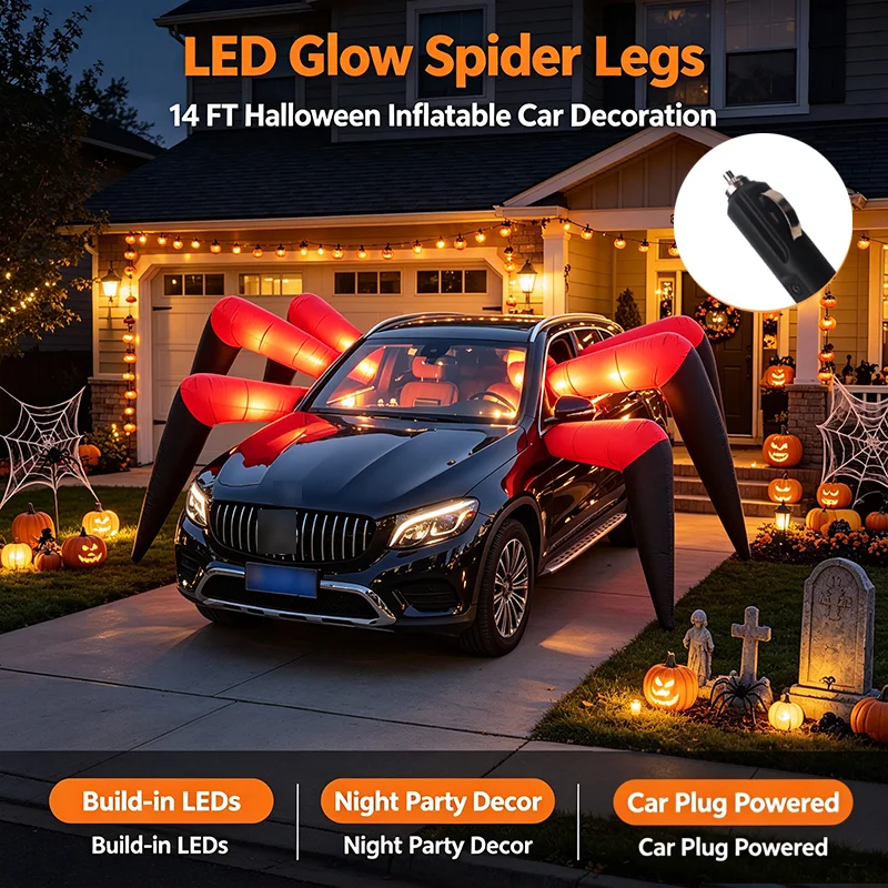 14FT Halloween Inflatable Spid - đánh giá và giá Outdoor Power Plug