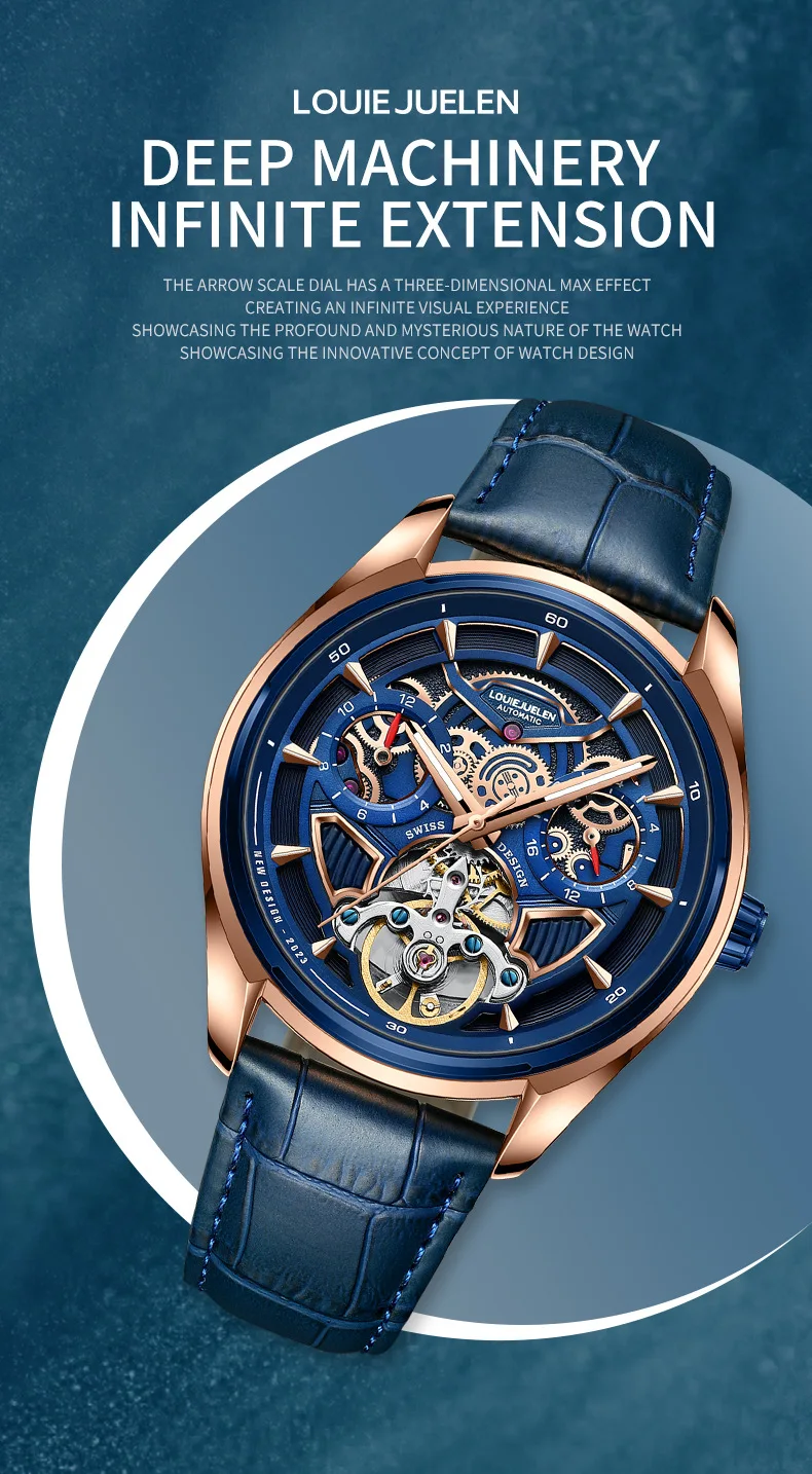 Stainless Steel New Spaceship Full Skeleton Luminous Waterproof Self-Wind Automatic Watch for Men