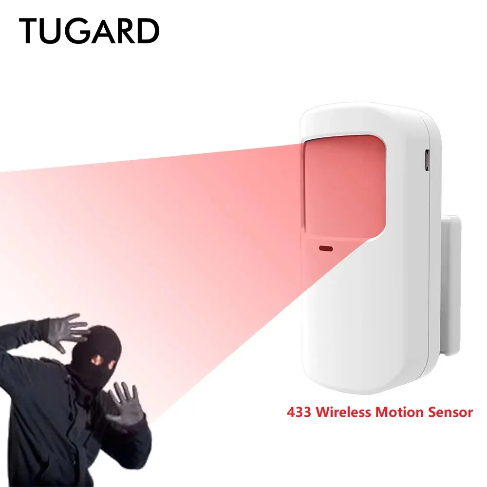 Sensore di movimento Wireless TUGARD 433 Mhz sensore PIR sistema di allarme di sicurezza domestica fai da te per PG 103 105 106 107 109 tutti i sistemi di allarme