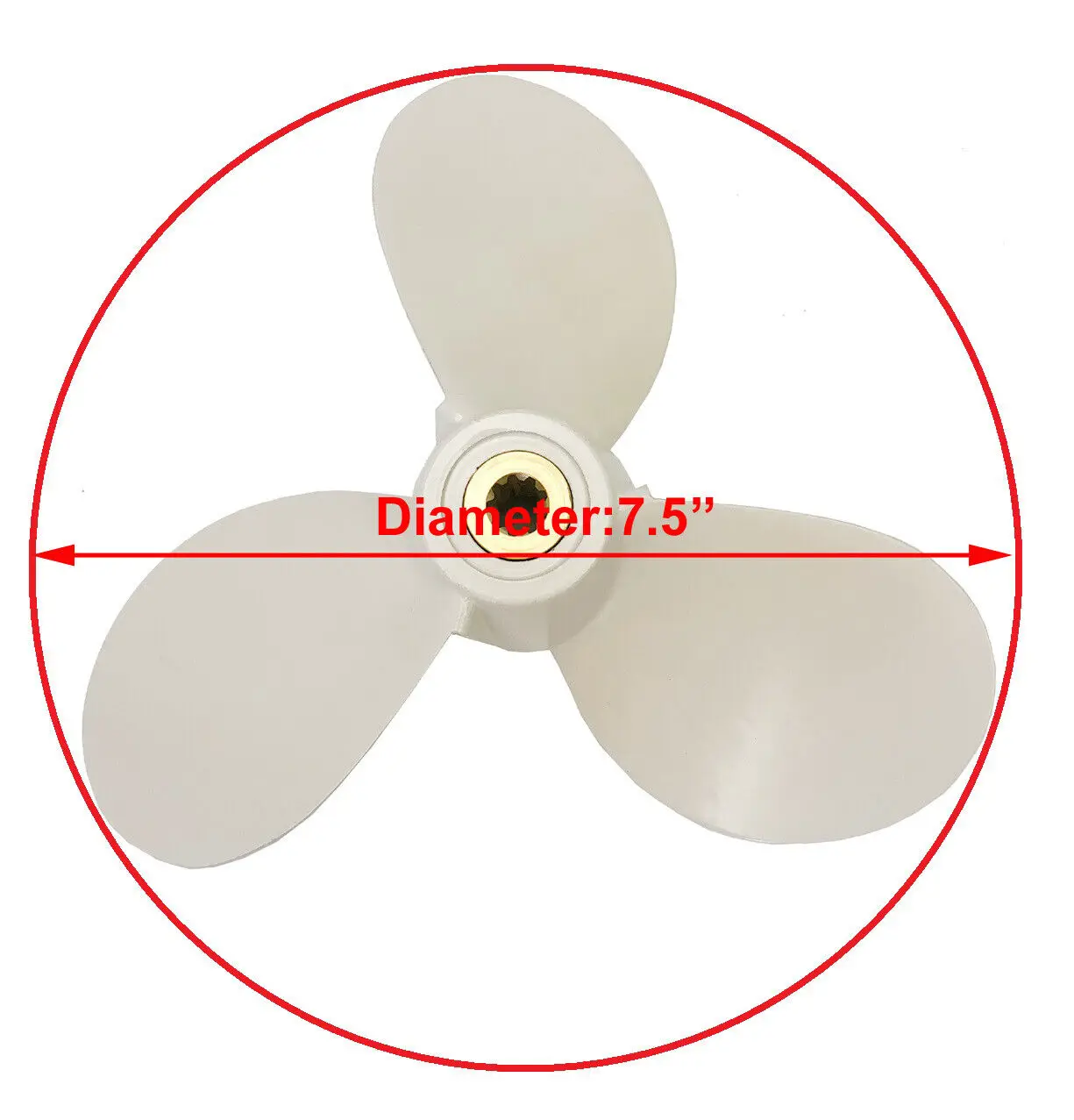 Boat Propeller 7 1/2x7-BA for Yamaha Outboard 2/4-stroke Engine 4HP 5HP 6HP 6E0-45943-00-EL