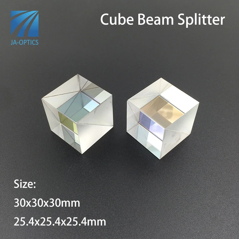 JA-OPTICS Manufacturer 25x25mm 25.4x25.4mm Optical Prism Cube Beam Splitter, BK7 Dispersion Prism