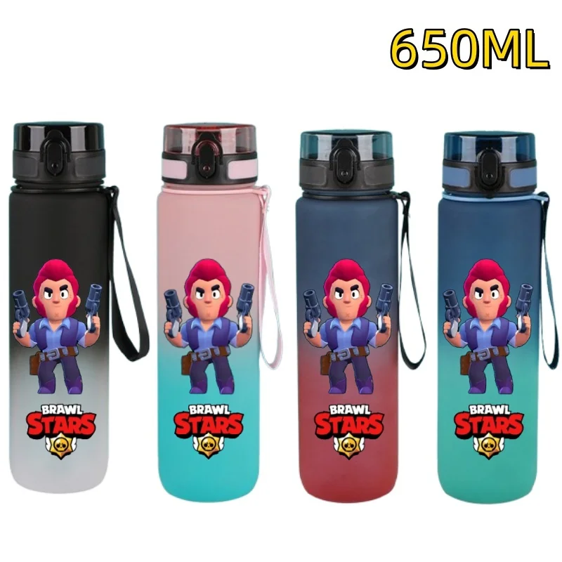 Wilderness Brawl Outdoor Sports 650ML Large Capacity Cartoon Portable Plastic Water Bottle Drinking Cup Student Birthday Gift