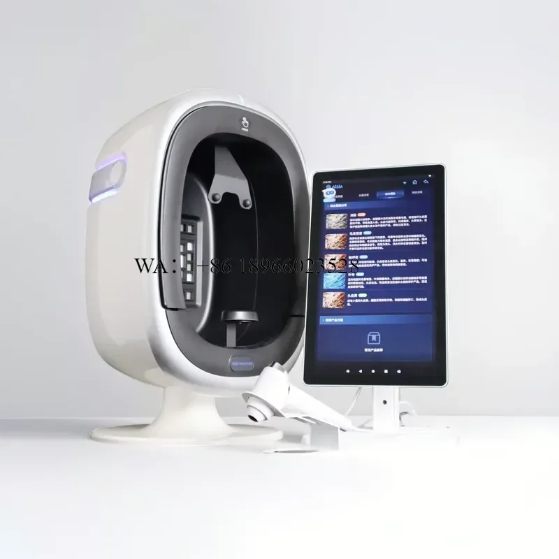 WMWMNU Portable Analyzer with White LED Lighting Dual Flow Analysis for Face and Hair Facial Scanner Beauty Device