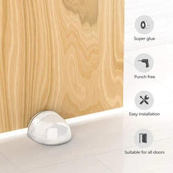 1-8pcs Transparent Door Stopper Self Adhesive Door Holder Catch Floor Mounted Door Stop for Protection of Wall and Furniture