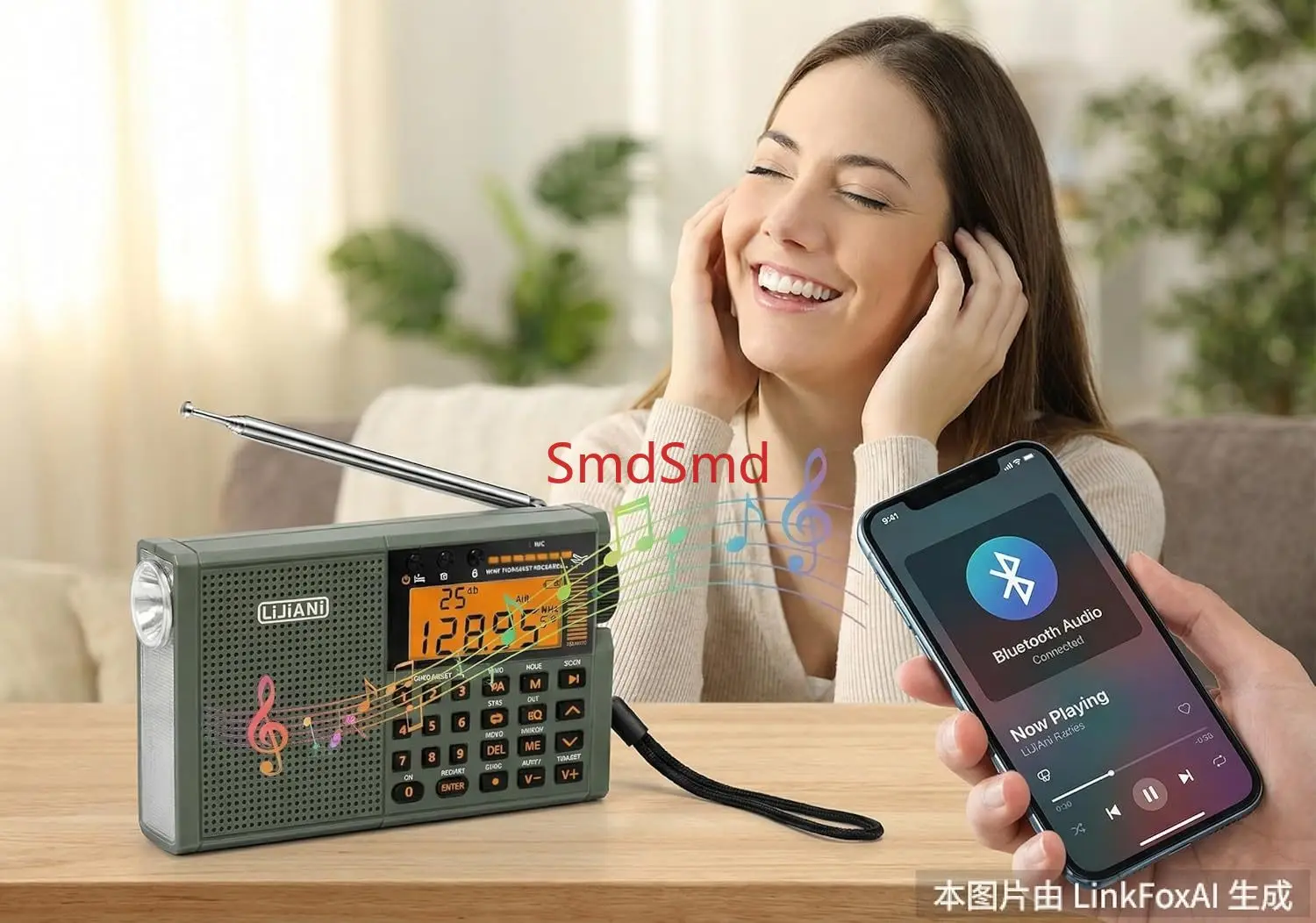RD239 Shortwave  AIR/VHF/AM/FM/SW/WB Bands Transistor with Bluetooth/TF Card/Flashlight,MP3 Player, Digital Record