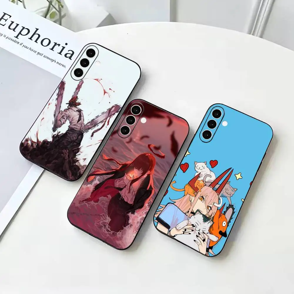 Anime C-Chainsaw Man  Black Soft Case for Samsung Galaxy A73 72 71 70 53 52 A1 Others Cover