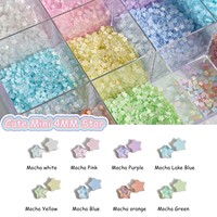100PCS Cute Mini Mocha Color Star 4MM Flat Back Glass Crystal Nail Art Rhinestone DIY Manicure Decoration Stone