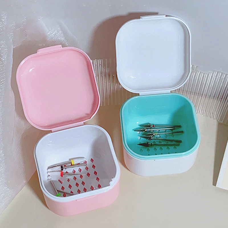 Nail Art Drill Bits Grinding Head Sterilizer Disinfection Box Nail Tool Cleaning Box Manicure Storage Case Clipper Accessories