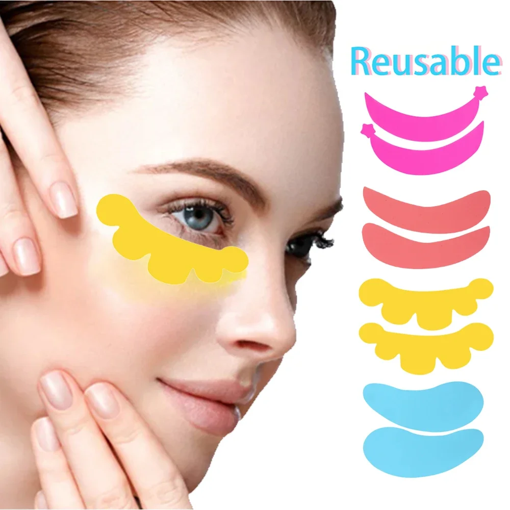 5 Pairs Reusable Silicone Eye Patches for Eyelash Extensions with Lash Lift Makeup Tools Under Eyelash Pads