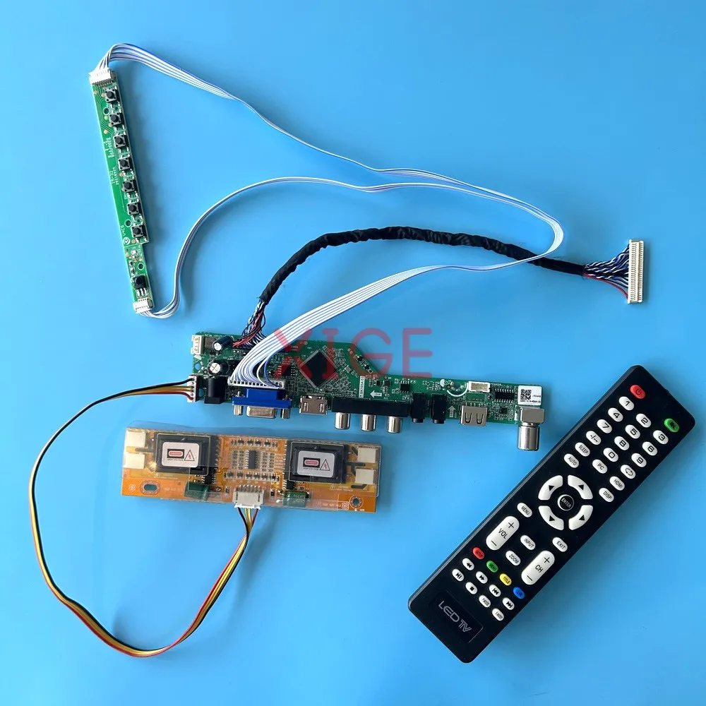 

For HSD190MGW1 SVA190WX1 TMS190WX1 Controller Board LVDS 30-Pin Analog TV 1440*900 4CCFL DIY Kit IR+USB+AV+HDMI+VGA LCD Display