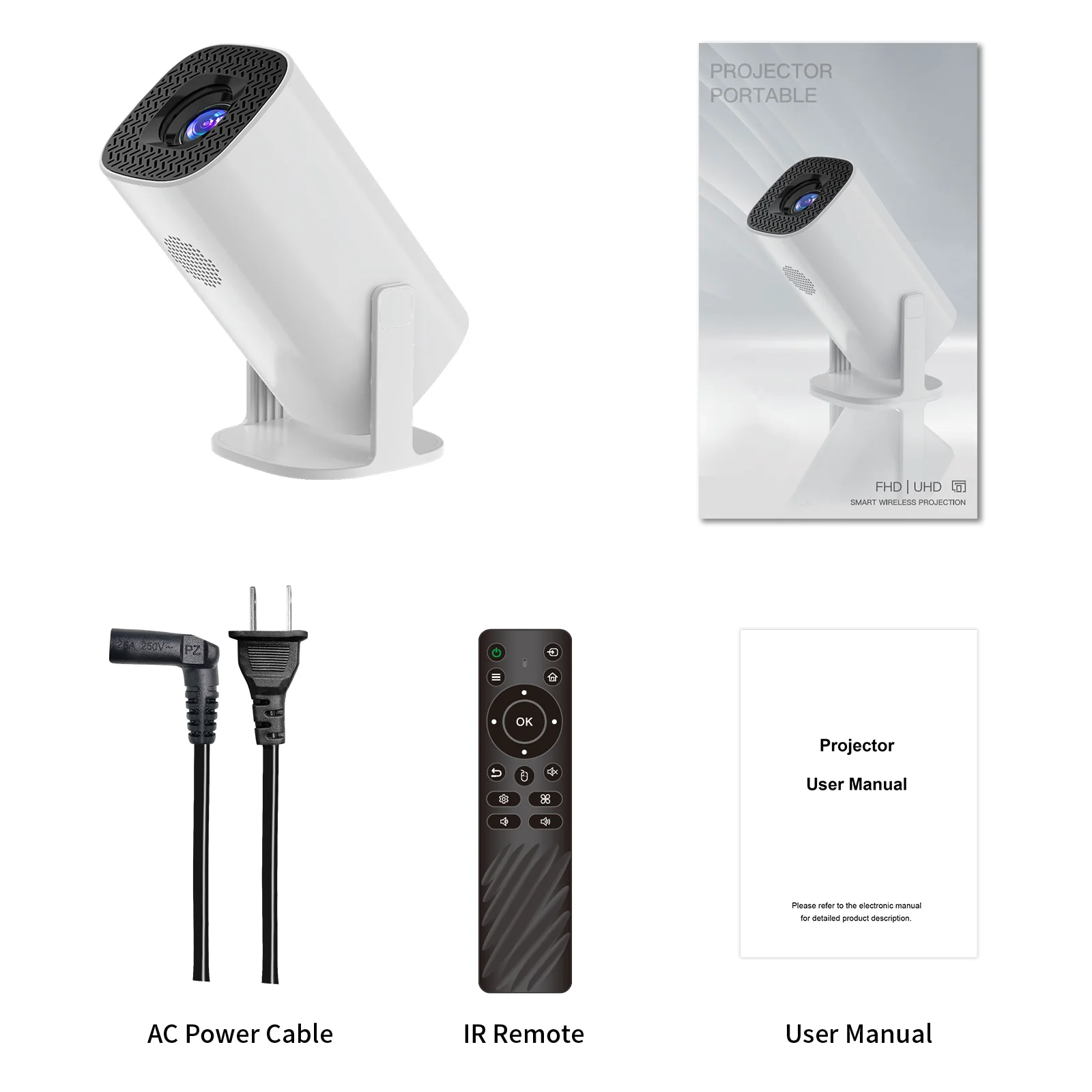 

P30 Мини-подставка 4k Видеопроектор Беспроводной Wi-Fi Домашний светодиодный портативный видеопроектор Full HD Smart Android 11