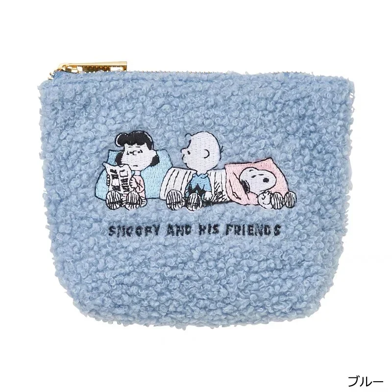 Cartoon Kawaii Storage Bag Snoopy Coin Purse Embroidered Pattern Plush Cosmetics Jewelry Anime Accessories Cute  Homeware Gifts