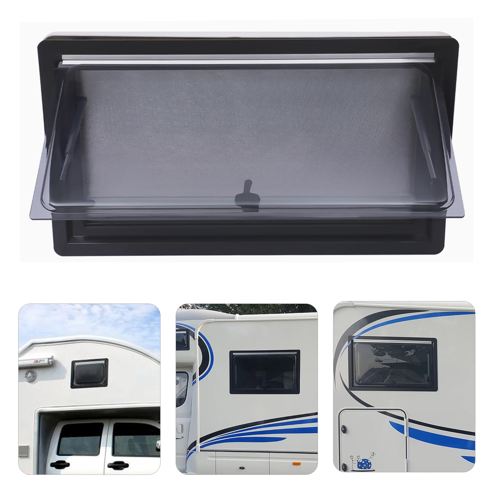 Fenêtre de Ventilation extrapolée pour caravane, cadre ABS noir et blanc, pulvérisation électrostatique, fenêtre de Ventilation pour camping-car, 900x500mm