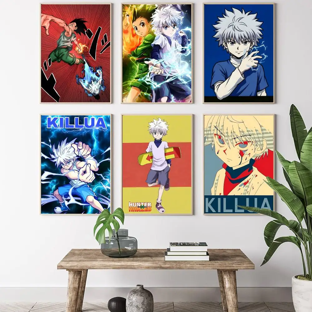 Anime Killua Painting Calligraphy HD Canvas Poster living room bedroom bar aesthetic decoration