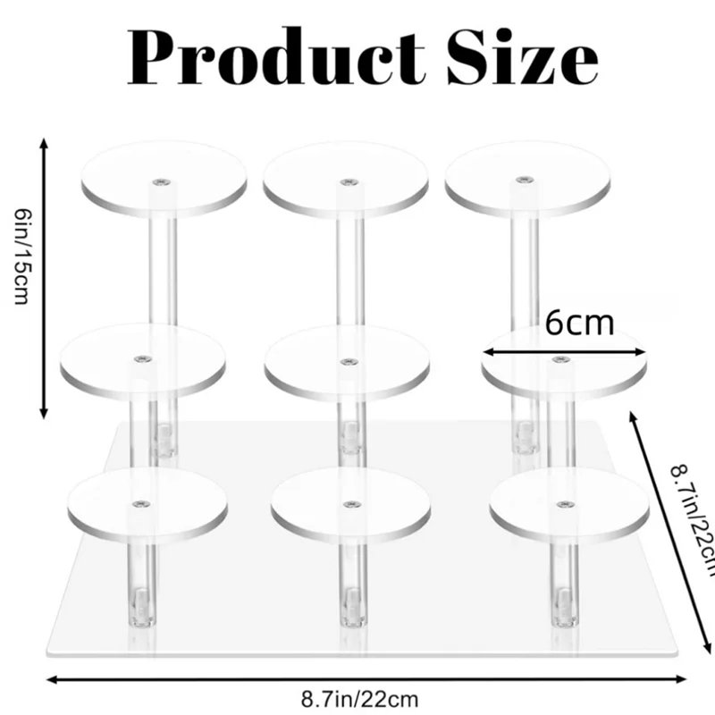 BAAG-9 أعمدة من حلي عيد الميلاد الأكريليك عرض موقف للكب كيك والمجوهرات ومستحضرات التجميل عرض موقف سهل التركيب وسهل الاستخدام