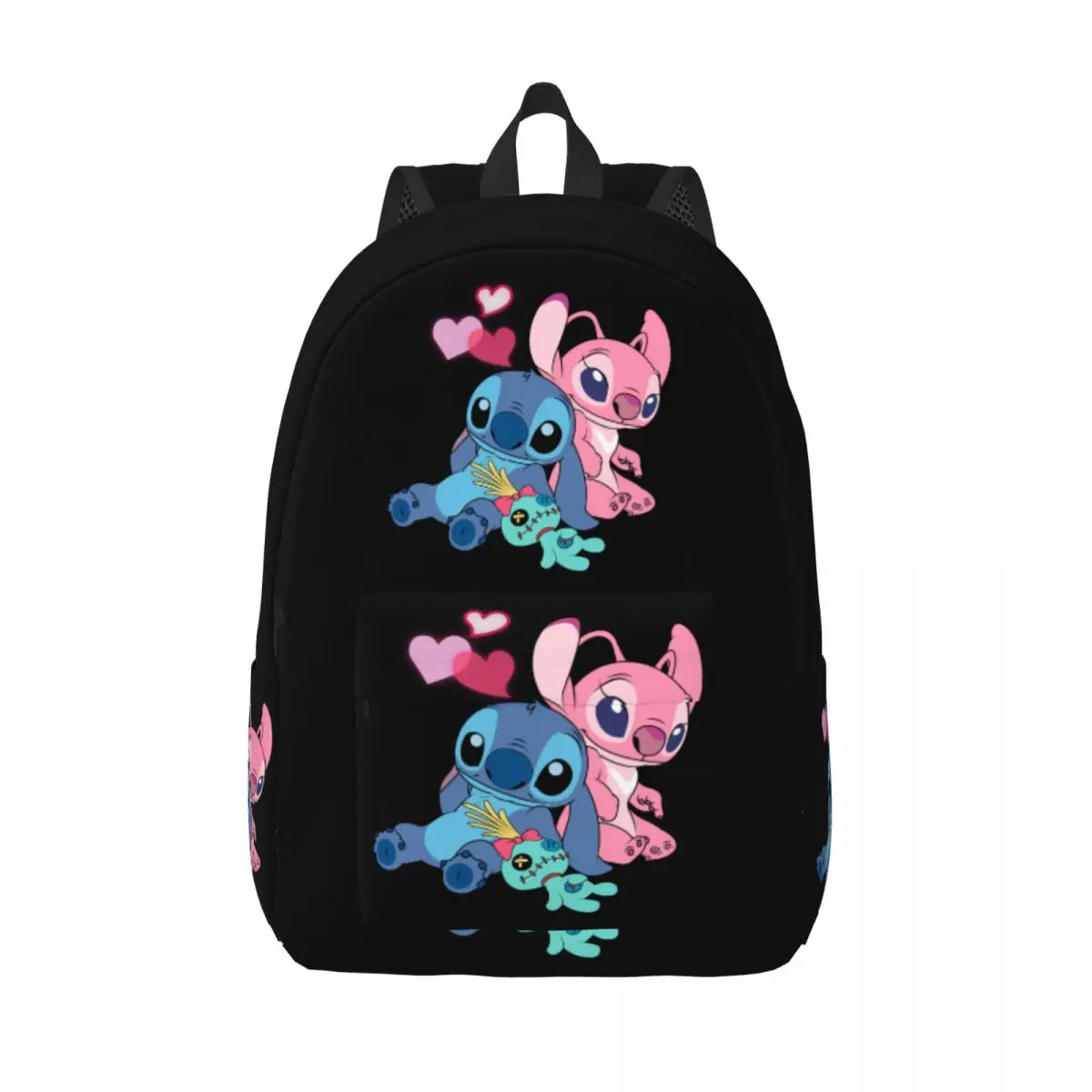 Custom Stitch Angel Canvas Backpack Men Women Fashion Bookbag for School College Disney Anime Bags