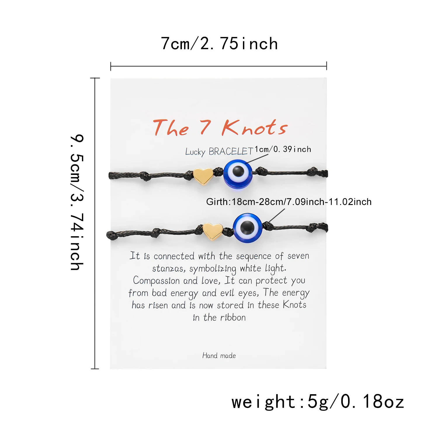 Einfaches türkisches blaues Evil Eye 7-Knoten-geflochtenes Armband für Damen und Herren, glückliches rotes Seil, handgefertigtes Armband, Ästhetik, Party-Schmuck – Detail 22