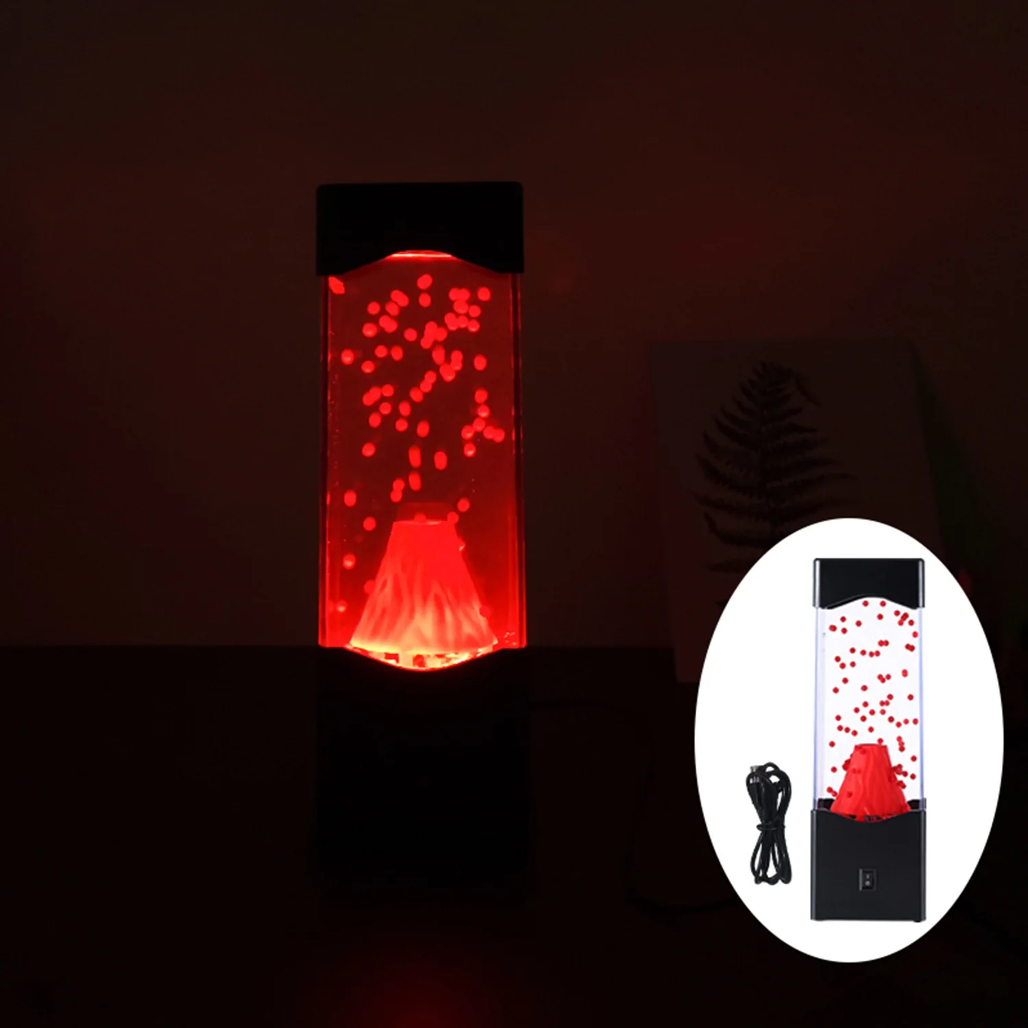 Novelties Red Lava Lamp Led Lights Night Lights Volcano Lamp Atmosphere Table Pendant Bedside Lamps for Children\'s Room Gifts